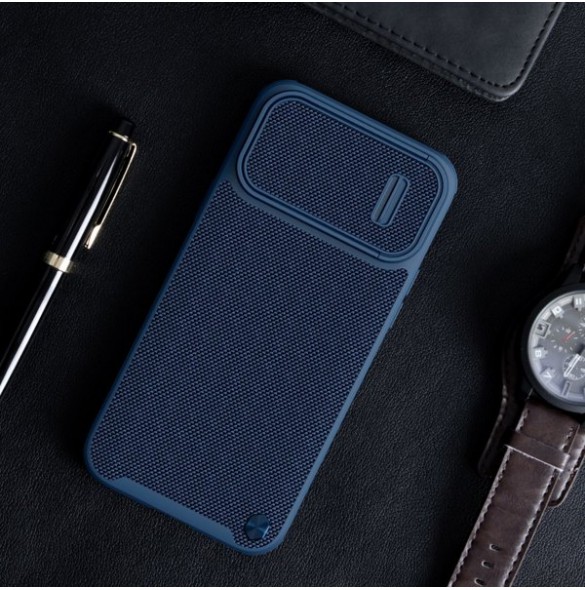 Nillkin Textured S Case iPhone 14 armored case with camera cover blue