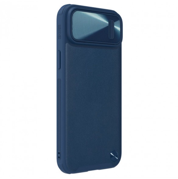 Nillkin CamShield Leather S Case iPhone 14 cover with camera cover blue