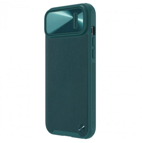 Nillkin CamShield Leather S Case iPhone 14 cover with camera cover green