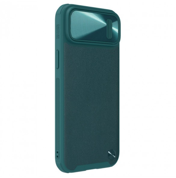 Nillkin CamShield Leather S Case iPhone 14 cover with camera cover green