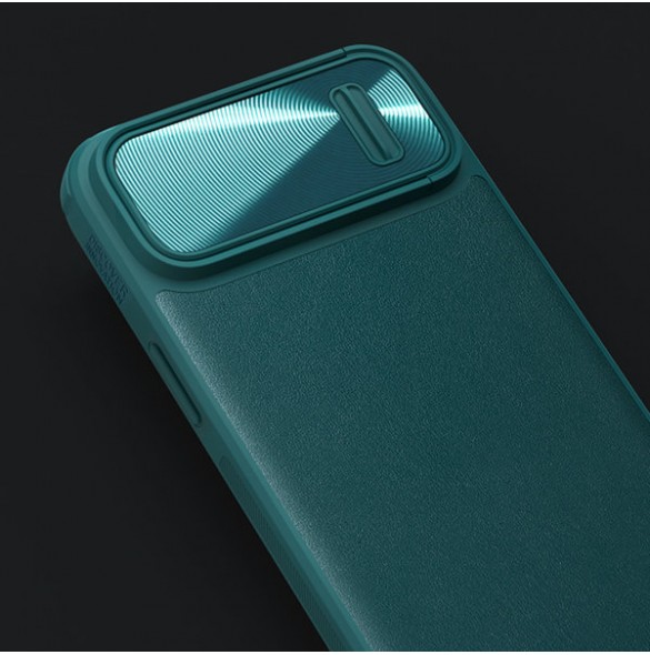 Nillkin CamShield Leather S Case iPhone 14 cover with camera cover green