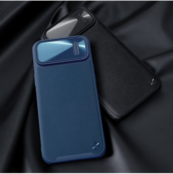 Nillkin CamShield Leather S Case iPhone 14 cover with camera cover green