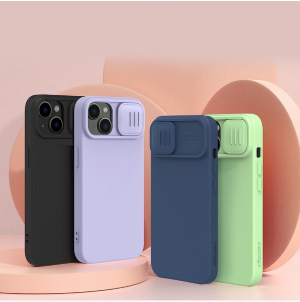 Nillkin CamShield Magnetic Silicone Case iPhone 14 Magnetic MagSafe case with camera cover green