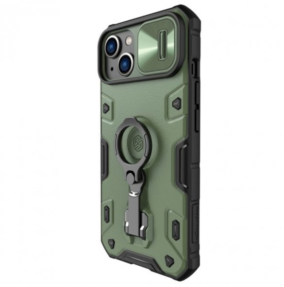 Nillkin CamShield Armor Pro Magnetic Case iPhone 14 Magnetic MagSafe Cover with Camera Cover Dark Green