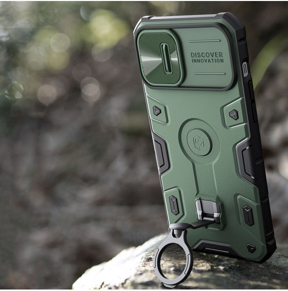 Nillkin CamShield Armor Pro Magnetic Case iPhone 14 Magnetic MagSafe Cover with Camera Cover Dark Green