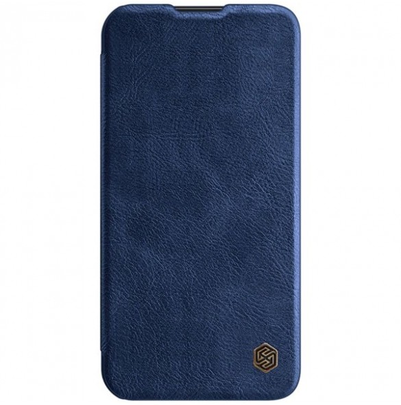 Nillkin Qin Leather Pro Case Cover iPhone 14 Camera Protector Holster Cover Flip Case Blue