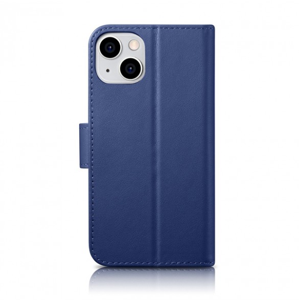 iCarer Wallet Case 2in1 Case iPhone 14 Anti-RFID Leather Flip Case Blue
