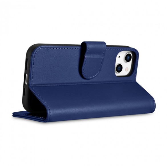 iCarer Wallet Case 2in1 Case iPhone 14 Anti-RFID Leather Flip Case Blue