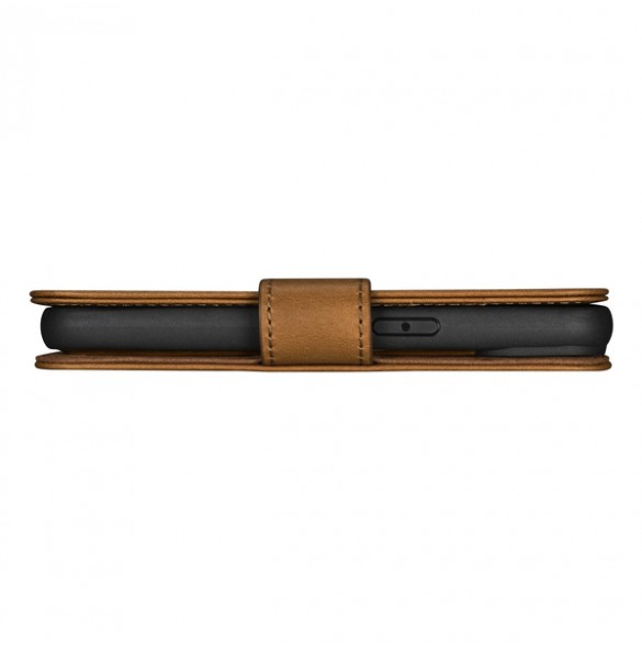iCarer Oil Wax Wallet Case 2in1 Case iPhone 14 Leather Flip Cover Anti-RFID brown