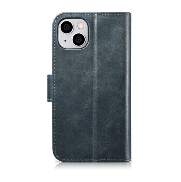 copy of iCarer Oil Wax Wallet Case 2in1 Case iPhone 14 Leather Flip Cover Anti-RFID Brown