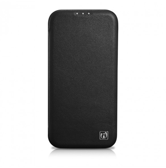 iCarer CE Premium Leather Folio Case iPhone 14 magnetic flip case MagSafe black