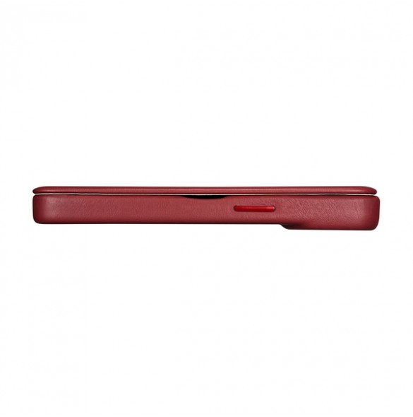 iCarer CE Premium Leather Folio Case iPhone 14 magnetic flip case MagSafe red