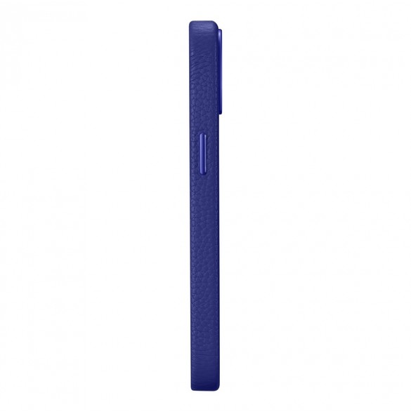 iCarer Litchi Premium Leather Case iPhone 14 Magnetic Leather Case with MagSafe Dark Blue