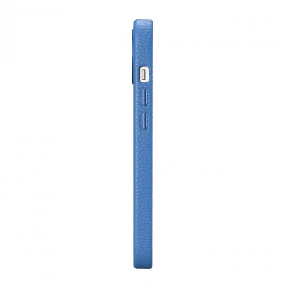 iCarer Litchi Premium Leather Case iPhone 14 Magnetic Leather Case with MagSafe Light Blue