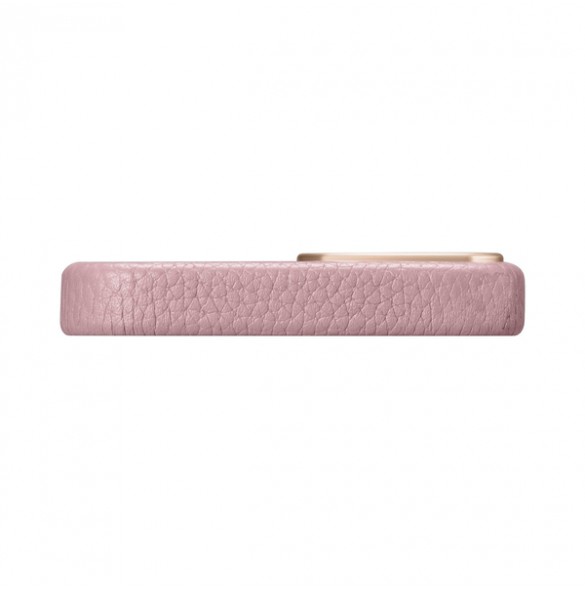 iCarer Litchi Premium Leather Case iPhone 14 Magnetic Leather Case with MagSafe Pink