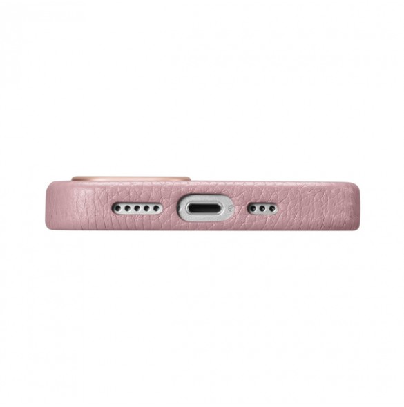 iCarer Litchi Premium Leather Case iPhone 14 Magnetic Leather Case with MagSafe Pink