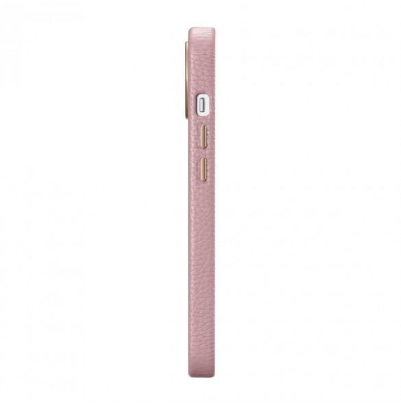 iCarer Litchi Premium Leather Case iPhone 14 Magnetic Leather Case with MagSafe Pink