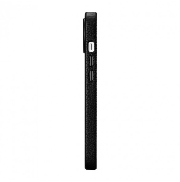 iCarer Litchi Premium Leather Case iPhone 14 Magnetic Leather Case with MagSafe Black