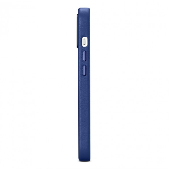 iCarer Case Leather cover for iPhone 14 case made of natural leather blue