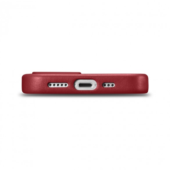 iCarer Case Leather cover case made of genuine leather for iPhone 14 red
