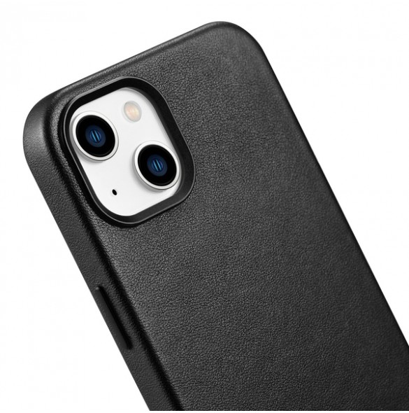iCarer Case Leather cover for iPhone 14 black