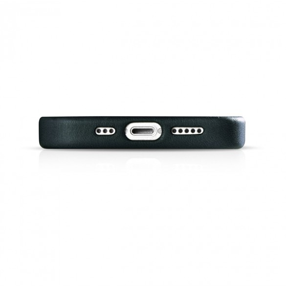 iCarer Oil Wax Premium Leather Case iPhone 14 Magnetic Leather Case with MagSafe Dark Blue