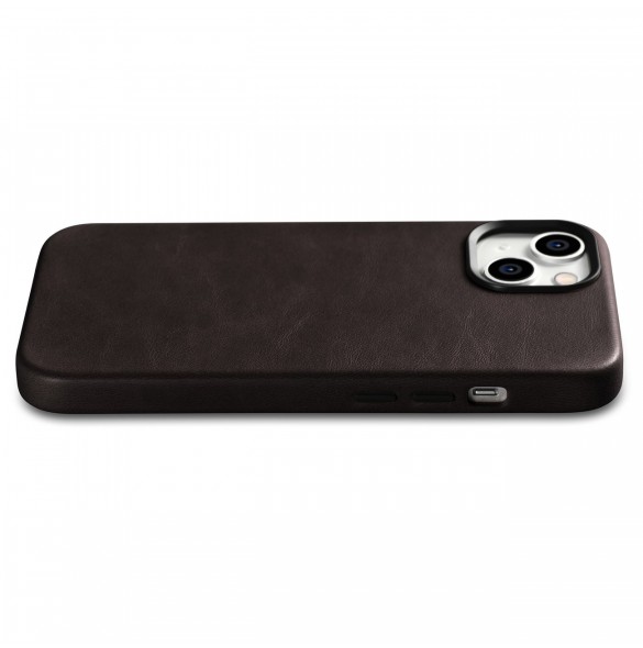 iCarer Oil Wax Premium Leather Case magnetic leather case iPhone 14 with MagSafe brown