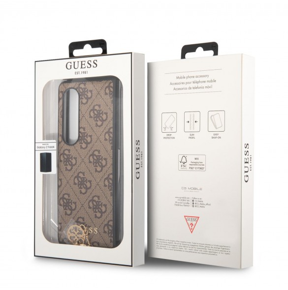 Guess 4G Charms Case for Samsung Galaxy Z Fold 4 Brown