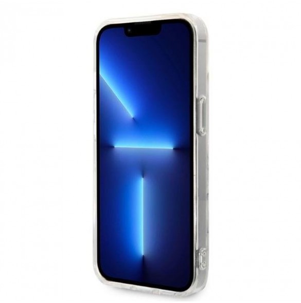Set Guess Case+ Charger iPhone 14 6.1" white/white hard case Marble MagSafe