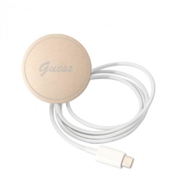 Set Guess Case+ Charger iPhone 14 6.1" white/white hard case Marble MagSafe