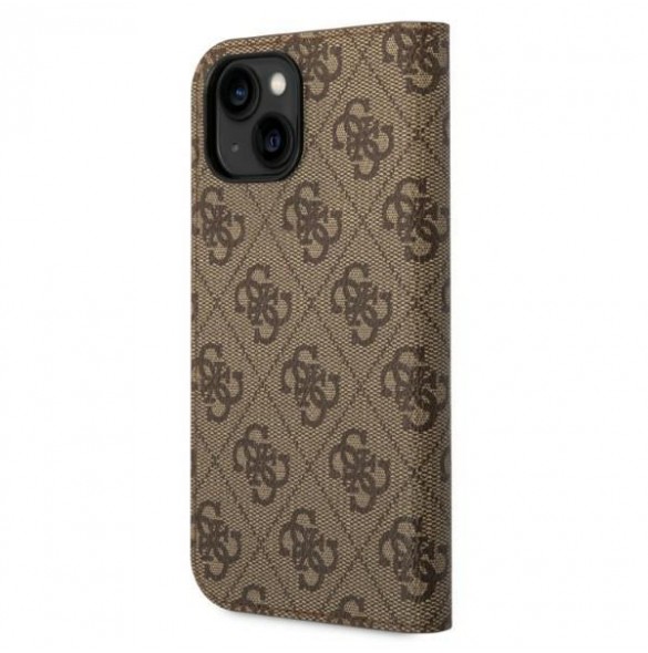Guess iPhone 14 6.1 "brown / brown book 4G Vintage Gold Logo