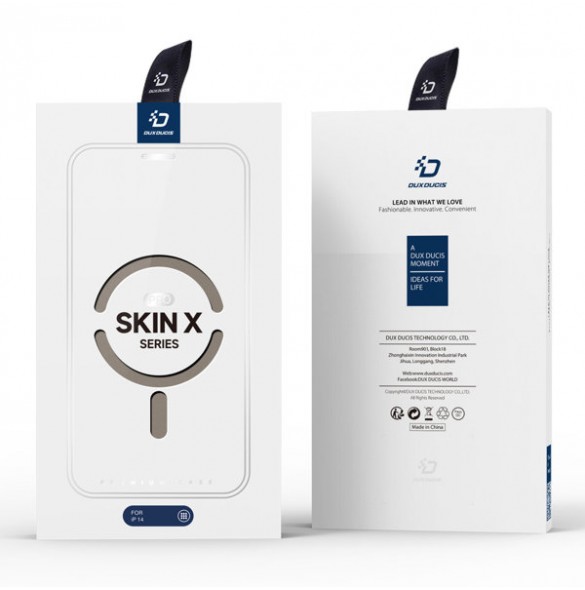 Dux Ducis Skin X Pro case iPhone 14 MagSafe magnetic flip cover beige