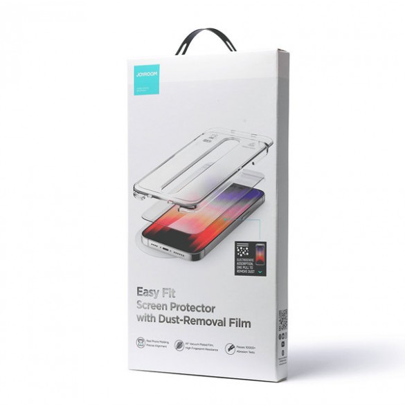 Joyroom Easy Fit Full Screen Tempered Glass with Mounting Stand for iPhone 14