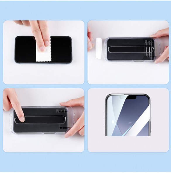 Joyroom Easy Fit Full Screen Tempered Glass with Mounting Stand for iPhone 14