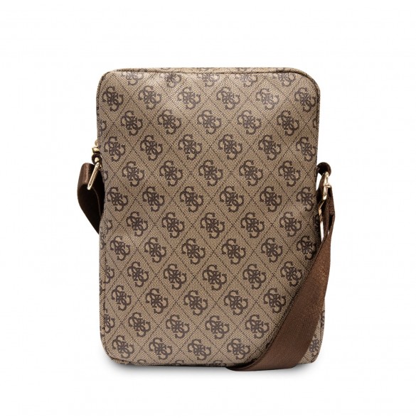 Guess PU 4G Printed Stripes Tablet Bag 10" Brown