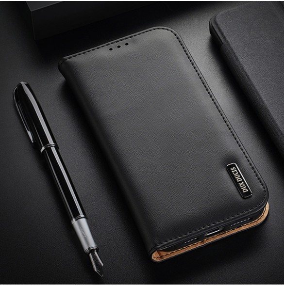 Dux Ducis Hivo Leather Flip Cover Genuine Leather Wallet for Cards and Documents iPhone 14 Black