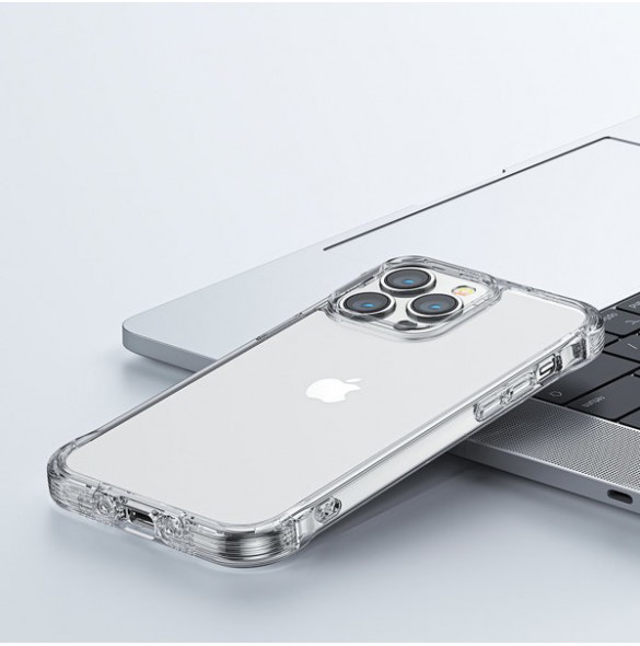 Joyroom Defender Series Case Cover for iPhone 14 Armored Hook Cover Stand Clear