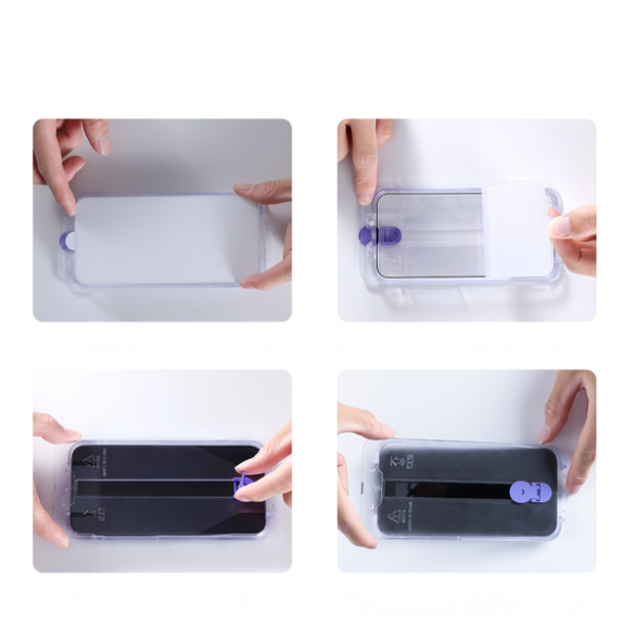 Joyroom Knight glass for iPhone 14 with mounting kit transparent