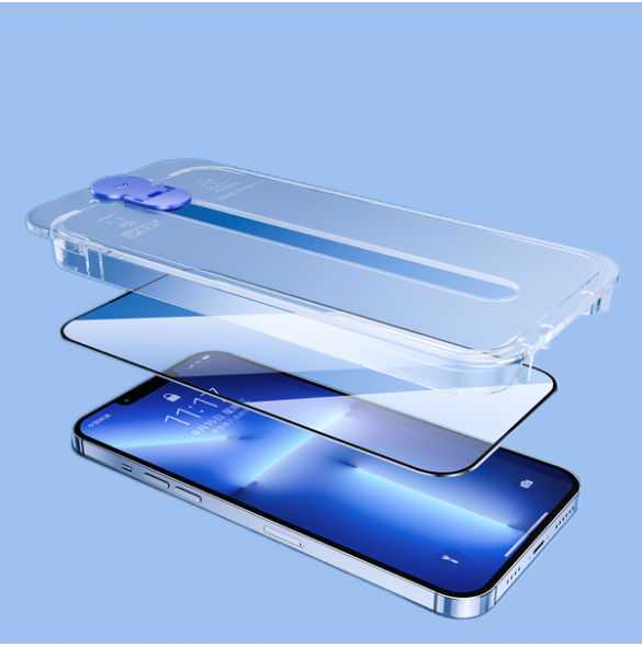 Joyroom Knight glass for iPhone 14 with mounting kit transparent