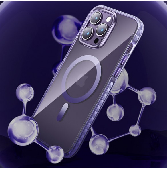Kingxbar PQY Ice Crystal Series magnetic case for iPhone 14 MagSafe gray