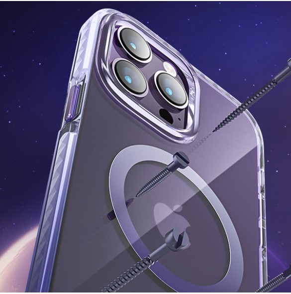 Kingxbar PQY Ice Crystal Series magnetic case for iPhone 14 MagSafe gray