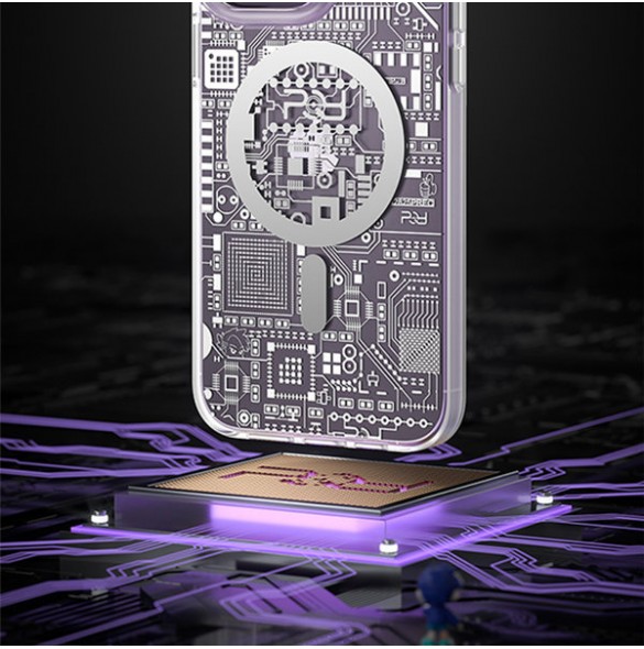 Kingxbar PQY Geek Series magnetic case for iPhone 14 MagSafe silver
