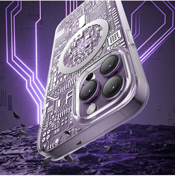 Kingxbar PQY Geek Series magnetic case for iPhone 14 MagSafe silver