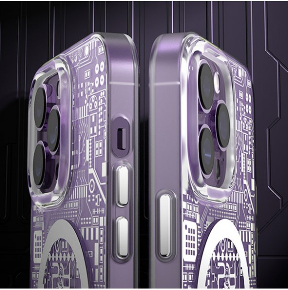 Kingxbar PQY Geek Series magnetic case for iPhone 14 MagSafe silver