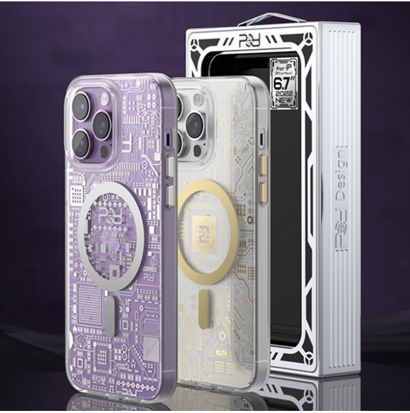 Kingxbar PQY Geek Series magnetic case for iPhone 14 MagSafe silver