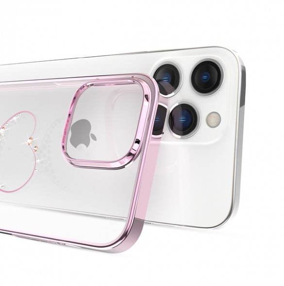 Kingxbar Wish Series case for iPhone 14 decorated with pink crystals