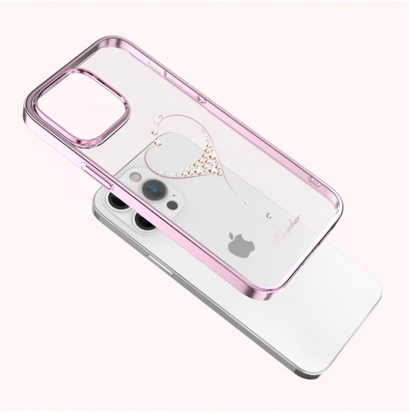 Kingxbar Wish Series case for iPhone 14 decorated with pink crystals