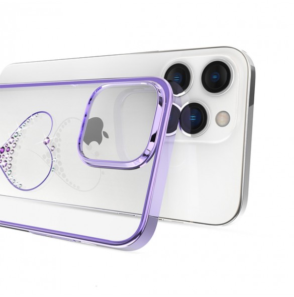 Kingxbar Wish Series case for iPhone 14 decorated with crystals purple