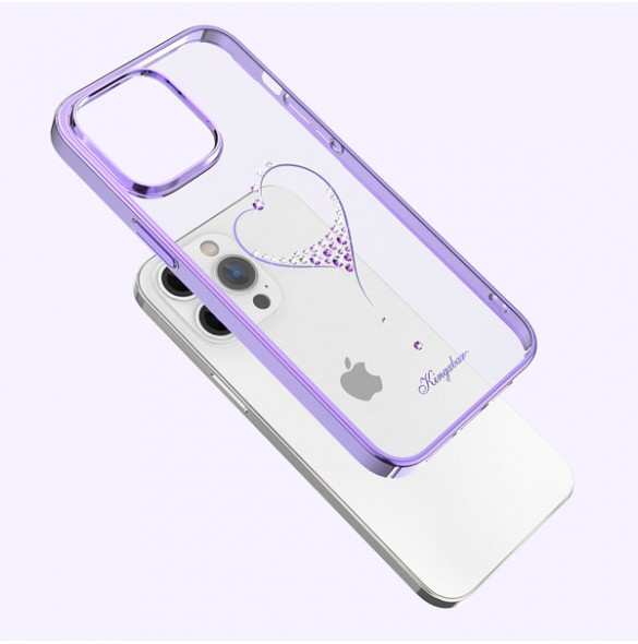 Kingxbar Wish Series case for iPhone 14 decorated with crystals purple