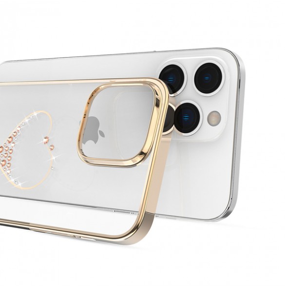 Kingxbar Wish Series case for iPhone 14 decorated with golden crystals